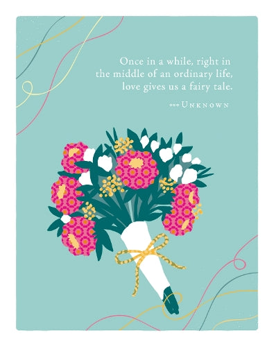 Positively Green Greeting Cards: Wedding - "Once in a while, right in the middle of an ordinary life, love gives us a fairy tale" - Unknown (Pack of 6)