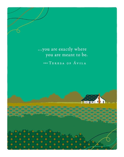 Positively Green Greeting Cards: New Home - "You are exactly where you are meant to be" - Teresa of Ávila (Pack of 6)