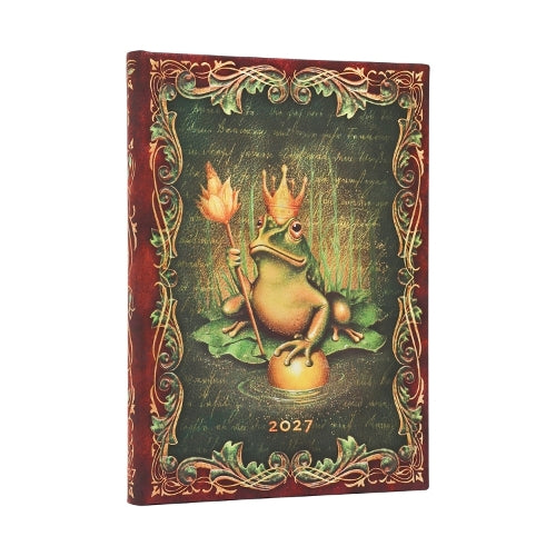 2027 The Brothers Grimm, Frog Prince (Fairy Tale Collection) Midi 12-Month Hardcover Dayplanner (Elastic Band Closure) Horizontal