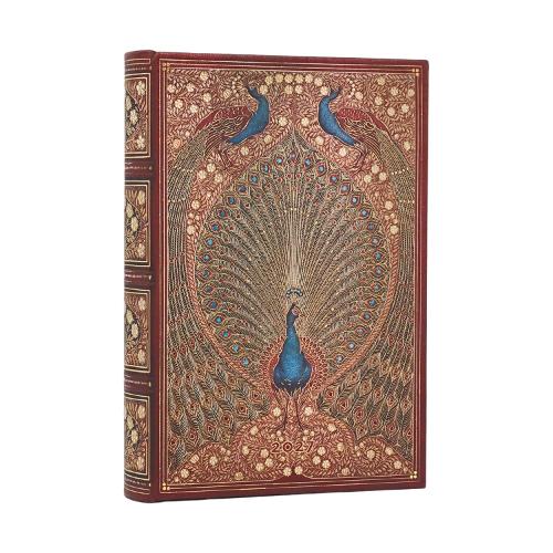2027 Hafiz’s Peacocks (Sangorski & Sutcliffe) Mini 12-Month Hardcover Dayplanner (Elastic Band Closure) Daily