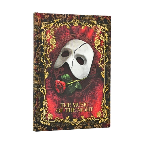 Masked Melody (Phantom of the Opera) Midi Lined Hardcover Journal (Elastic Band Closure)