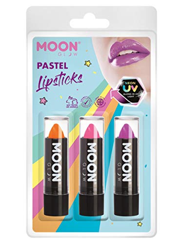 Smiffys Moon Glow Pastel Neon UV Lipstick,