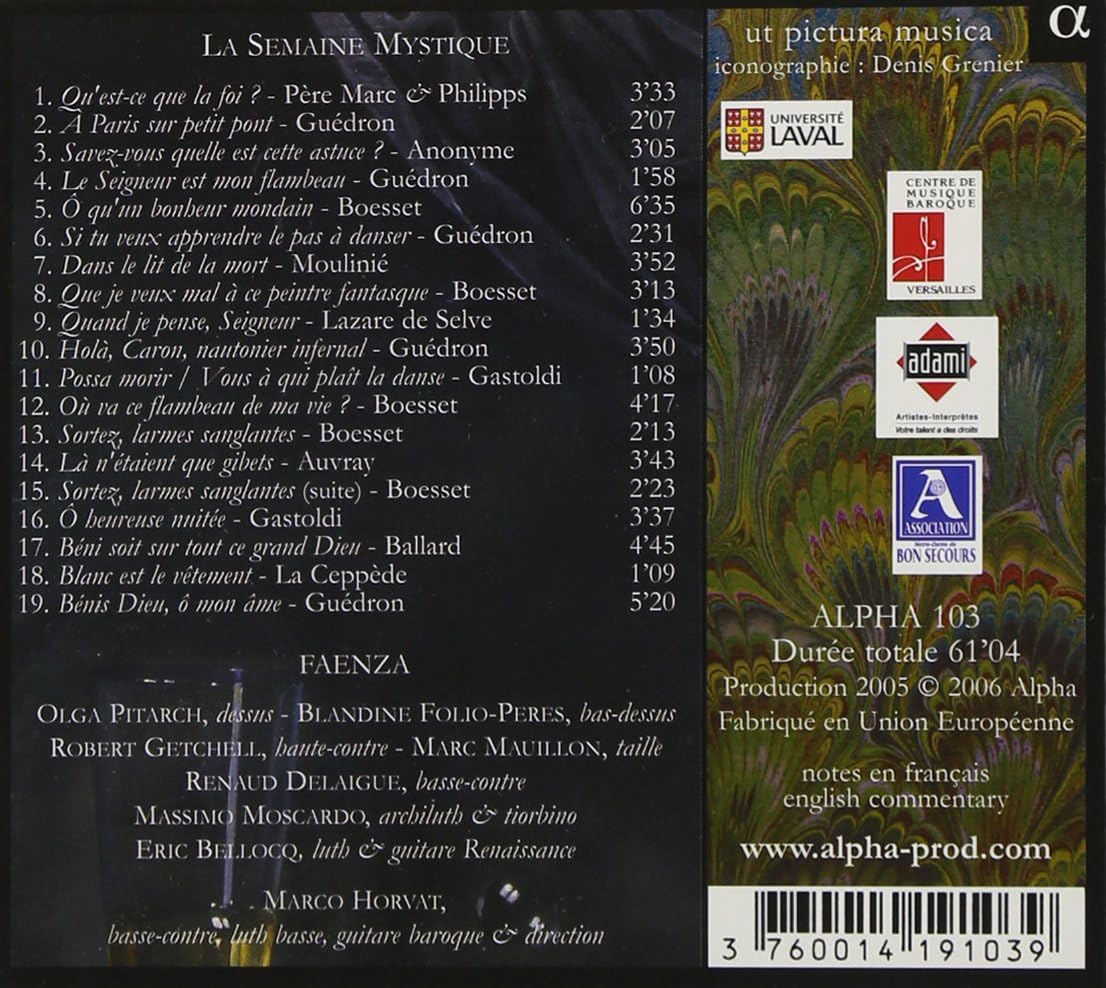 La Semaine Mystique (Horvat, Ensemble Faenza)