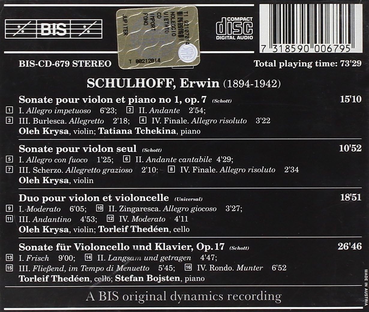 Schulhoff/chamber Music