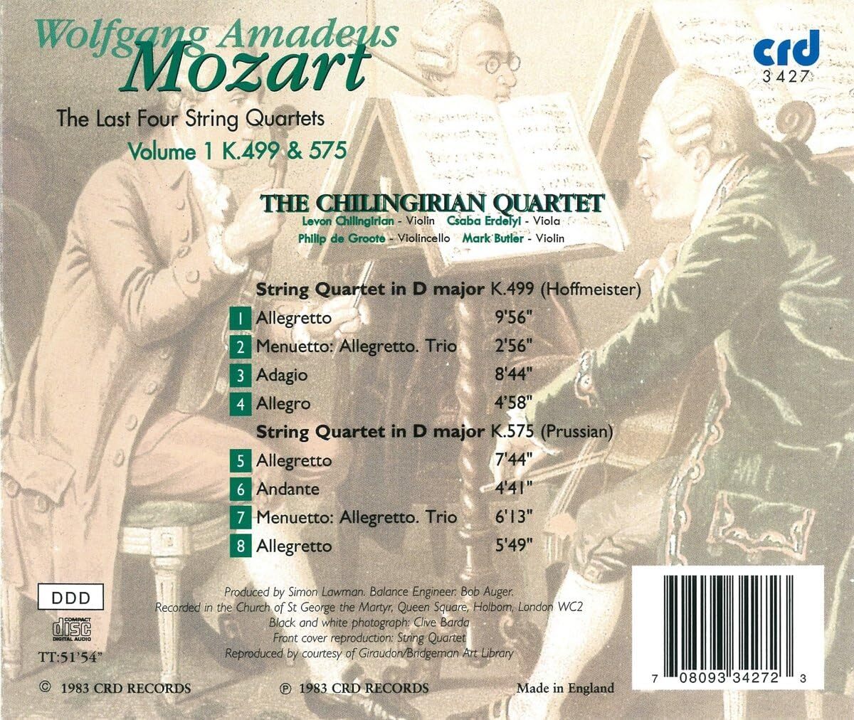 Wolfgang Amadeus Mozart: The Last Four String Quartets - Volume 1