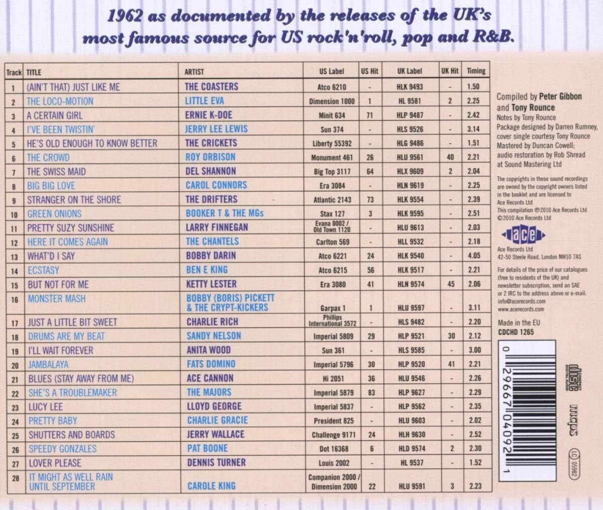 The London American Label Year By Year: 1962