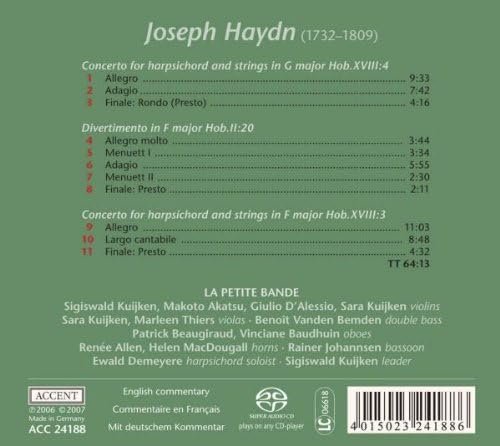 Harpsichord Concertos, Divertimento in F (Demeyere, Kuijken)