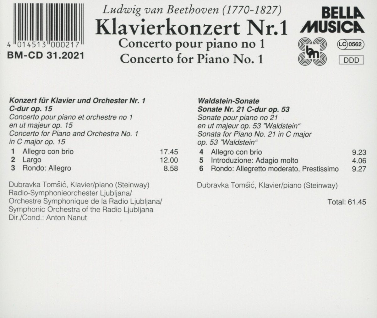 Piano Cto No 1
