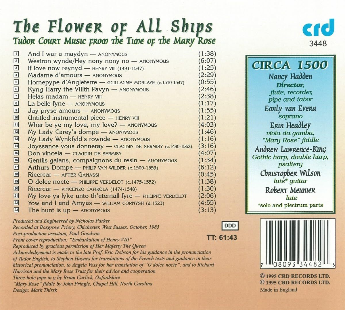 The Flower of All Ships: Tudor Court Music from the Time Of...
