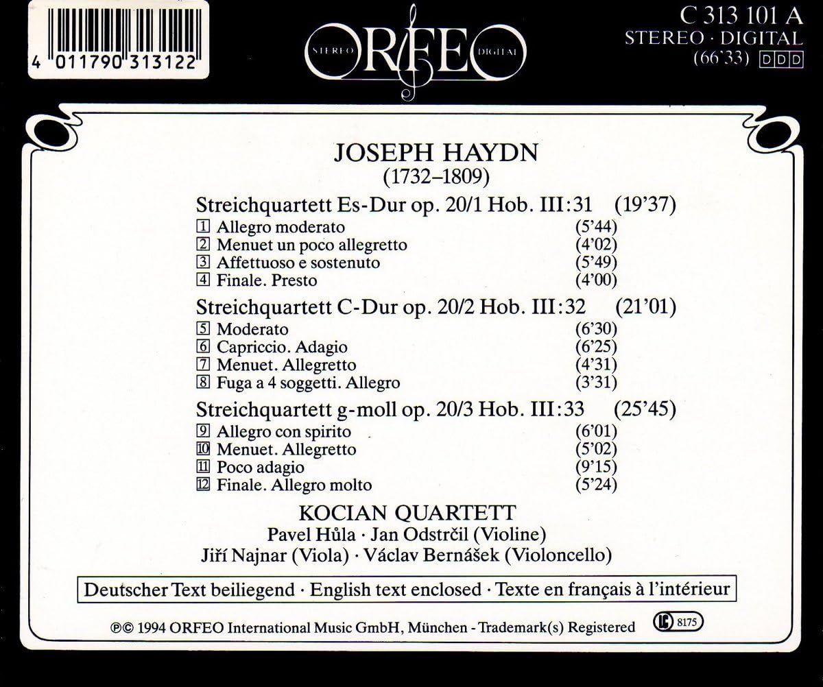 Sonnenquartette Op. 20/1 - 3