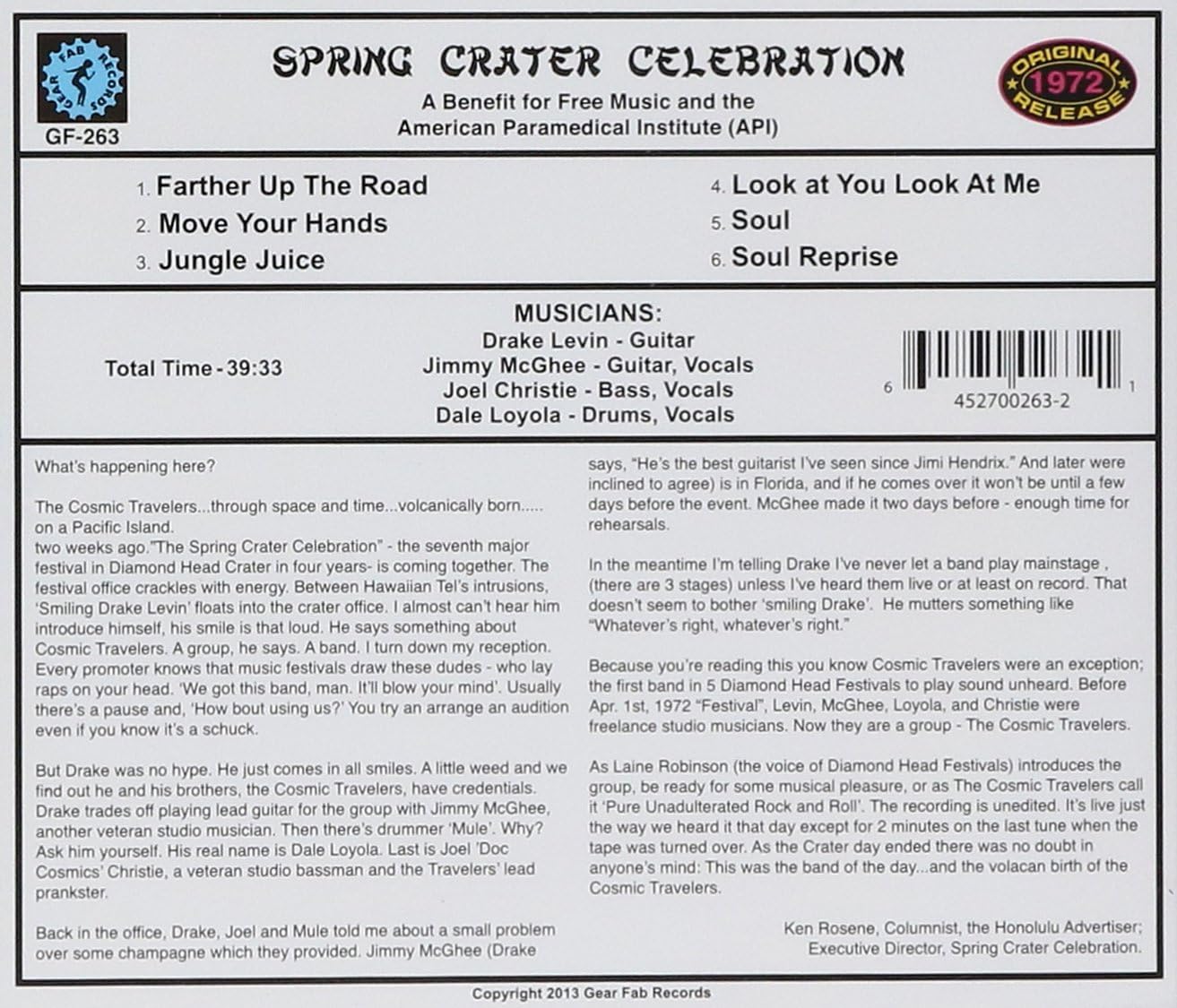 Live! at the Spring Crater Celebration