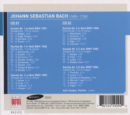 Violin Sonatas and Partitas (Suske)