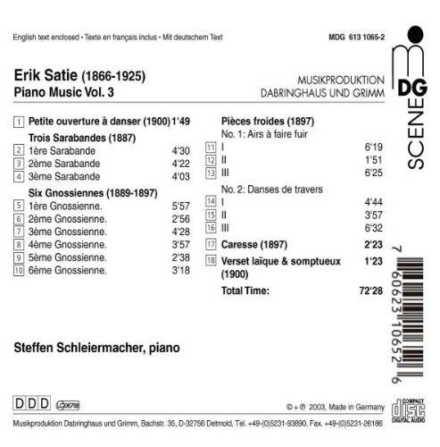 Erik Satie: Piano Music, Vol. 3