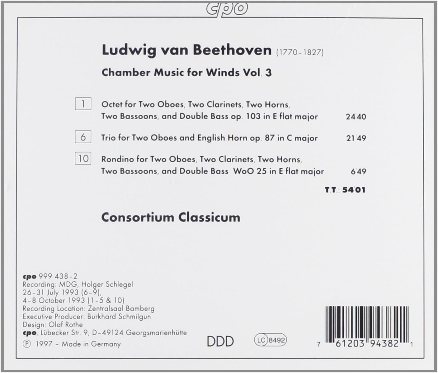 Chamber Music for Wind Ensemble (Consortium Classicum)