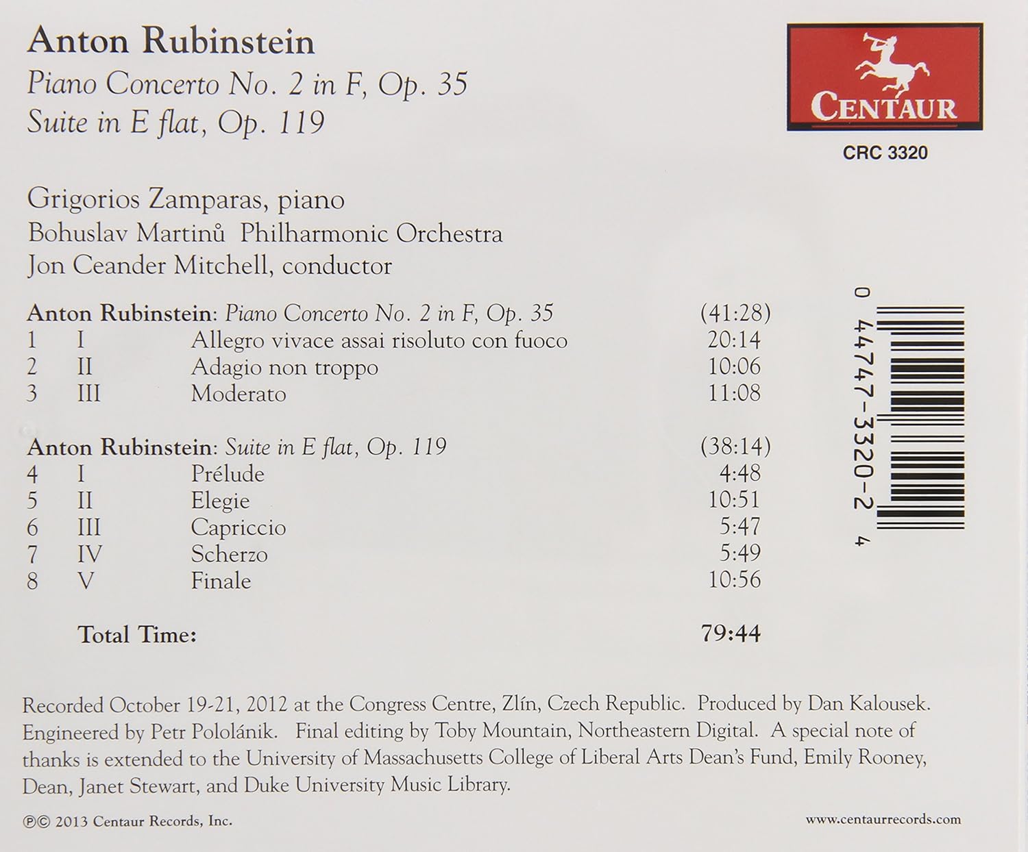 Rubinstein: Anton Rubinstein - Piano Concerto No. 2 Suite in