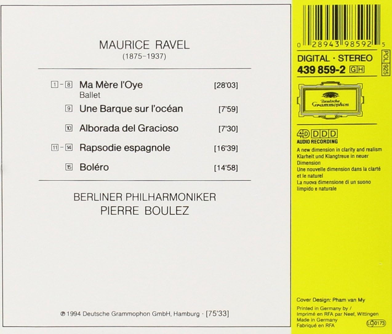 Ravel: Bolero / Ma Mere L'Oye / Rapsodie Espagnole