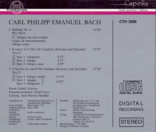 Sym No 4 / Harpsichord Ctos