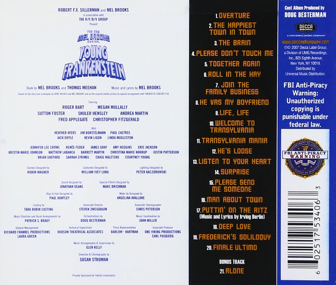 Young Frankenstein Original Broadway Cast Recording Explicit Lyrics