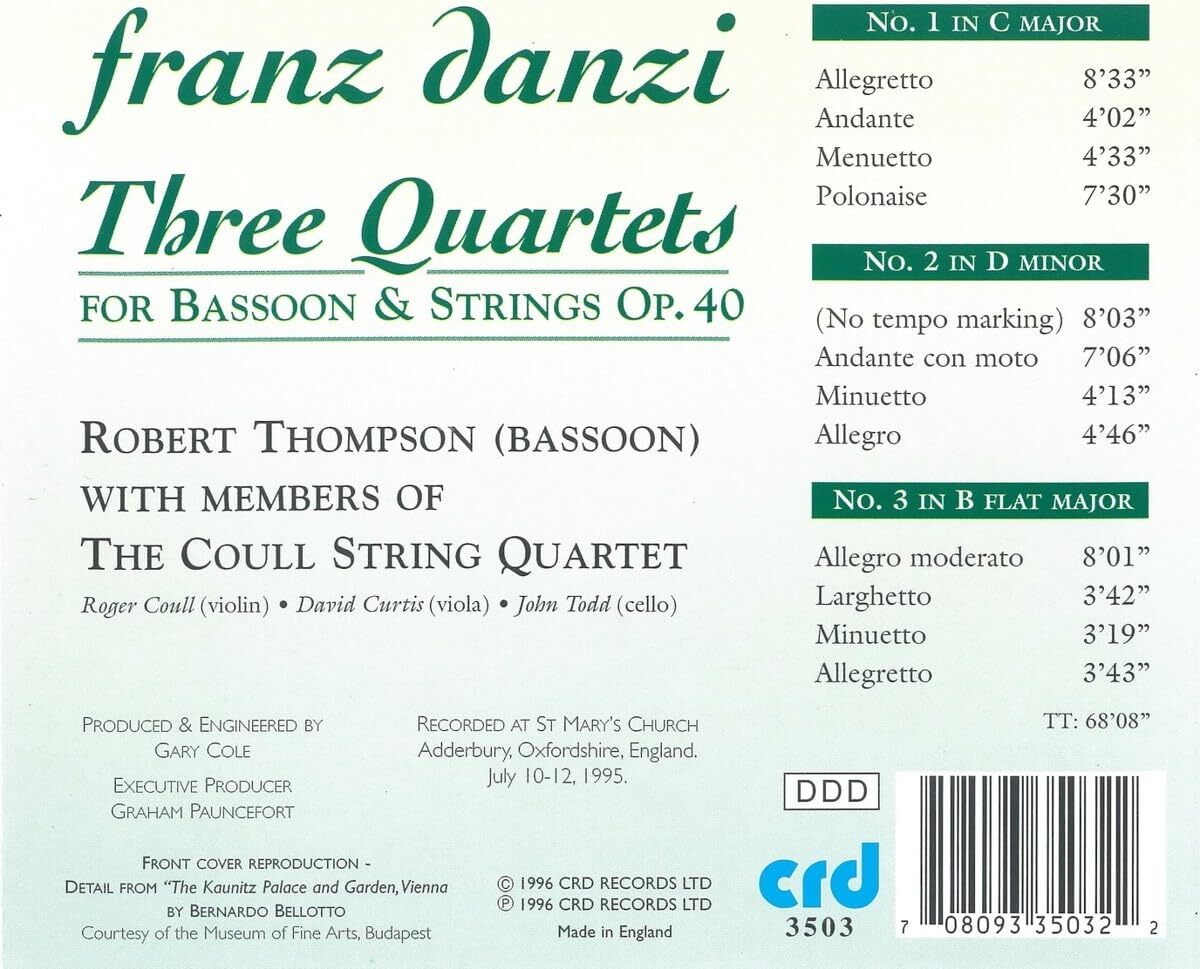Franz Danzi: Bassoon Quartets