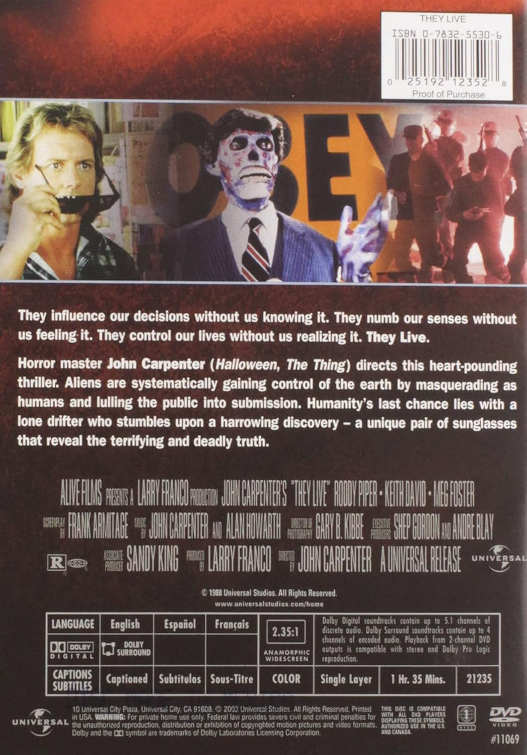 THEY LIVE - THEY LIVE (1 DVD