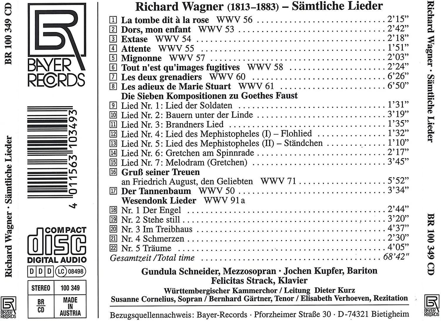Richard Wagner: Complete Songs