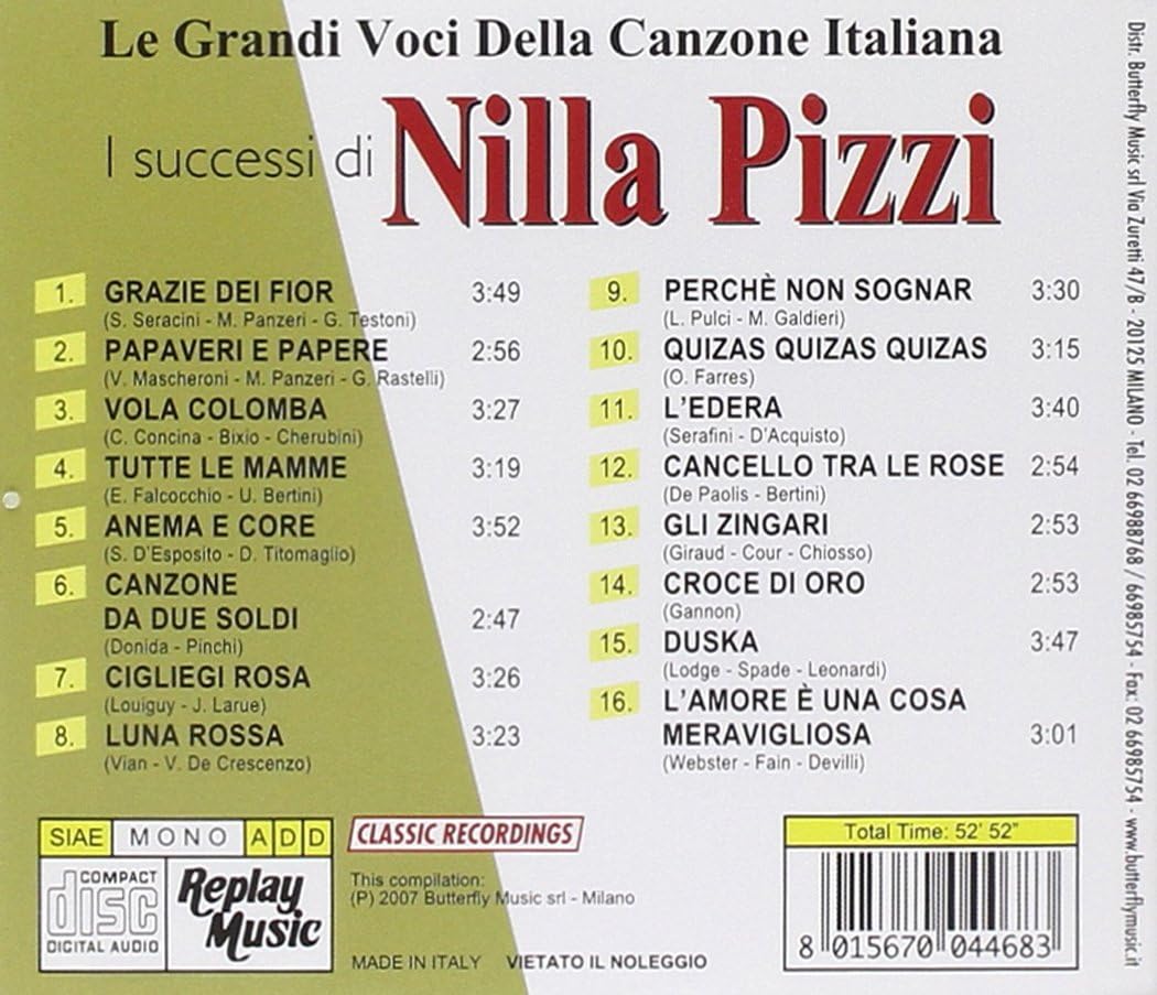 I Successi Di Nilla Pizzi