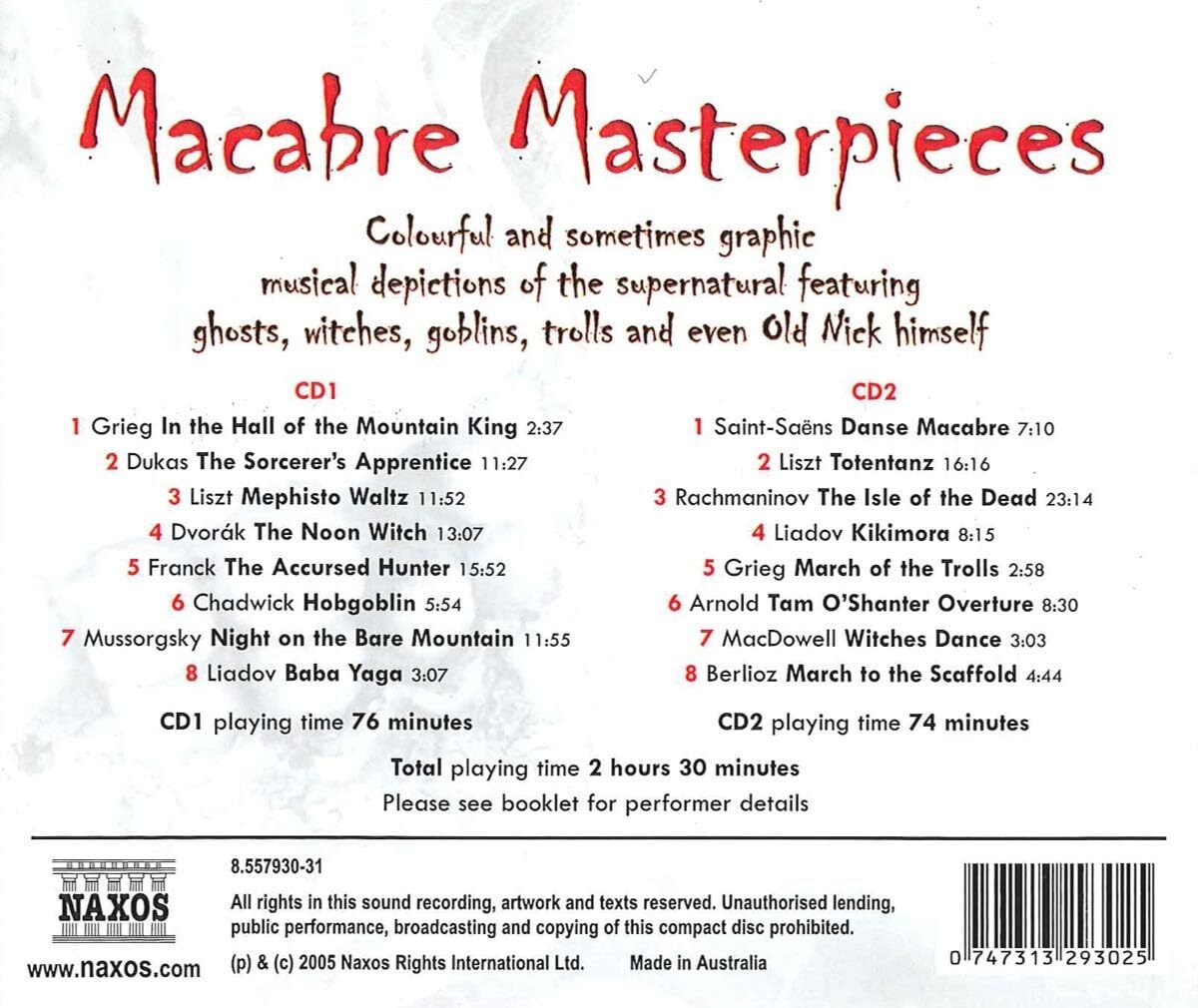 Macabre Masterpieces: Scary Classical Music By Liszt/Rachmaninov/Grieg/Saint-Saëns/...