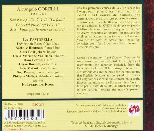 Sonatas Op.5/4, 7 & 12 'La Follia' (De Roos)