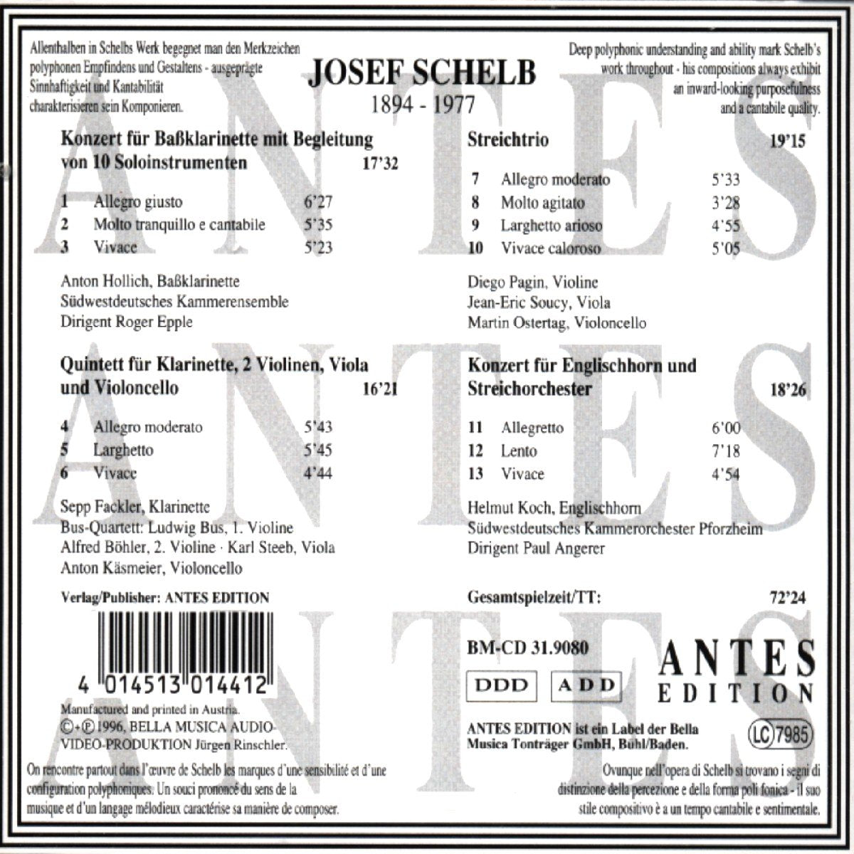 Concerto for Bass Clarinet / Clarinet Quintet
