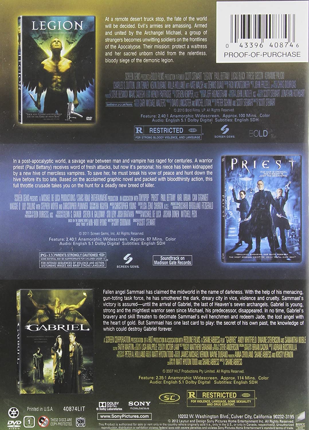Gabriel (2007) / Legion (2010) / Priest (2011