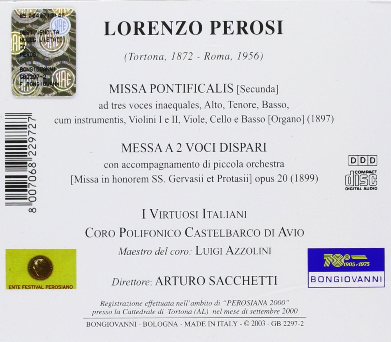 Missa Pontificalis / Messa a Due Voci Dispari