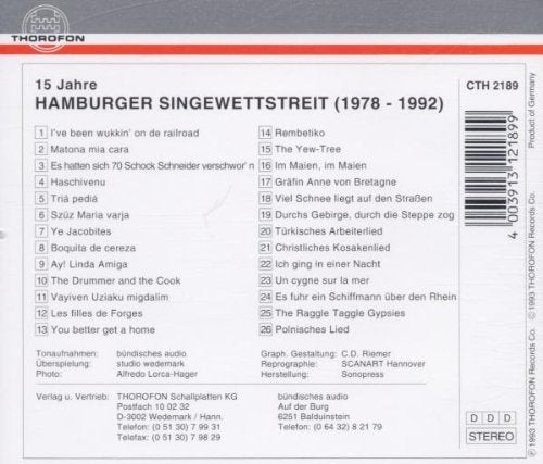 15 Yrs Hamburg Singing Competition / Various