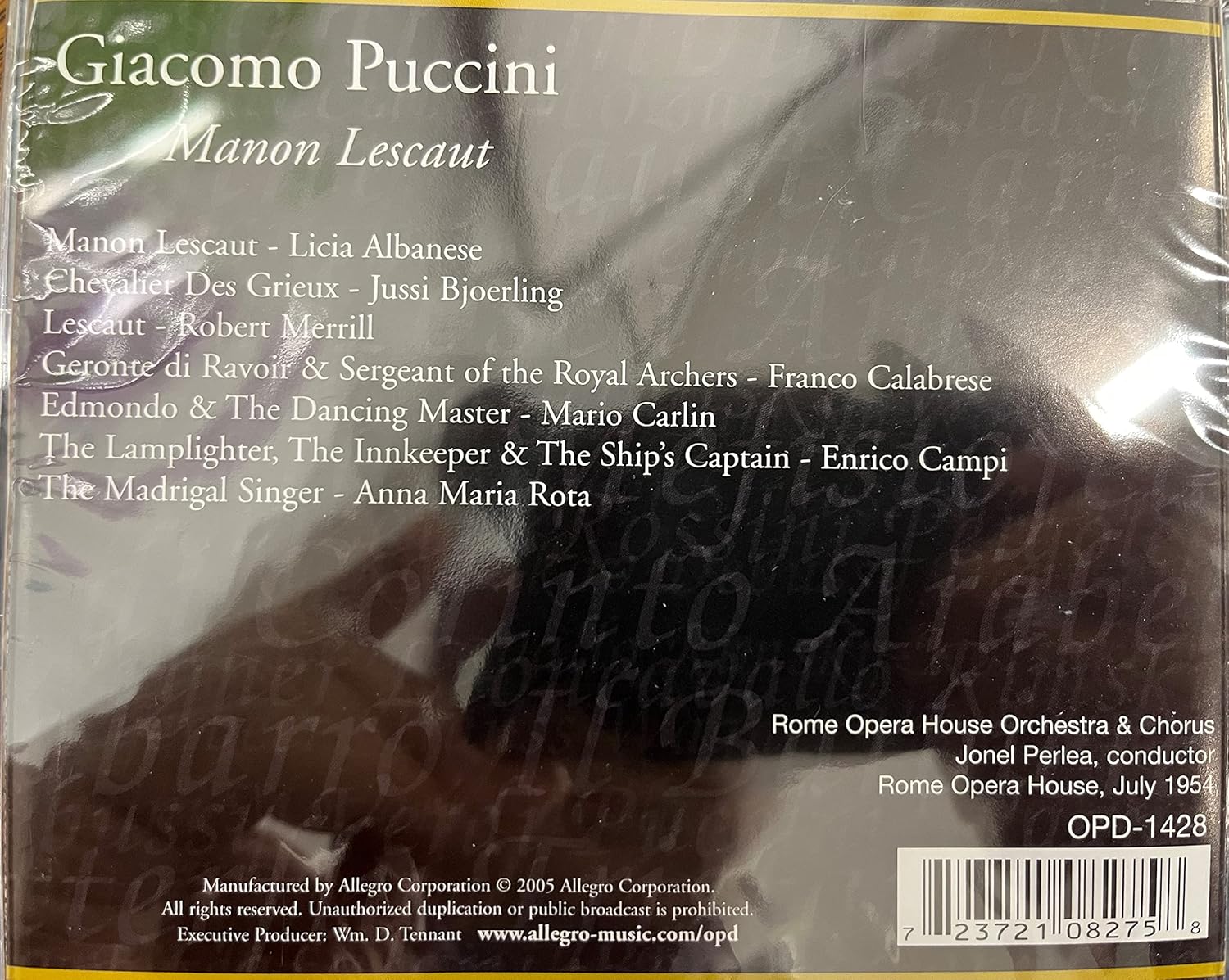 Manon Lescaut (Rome, 1954)