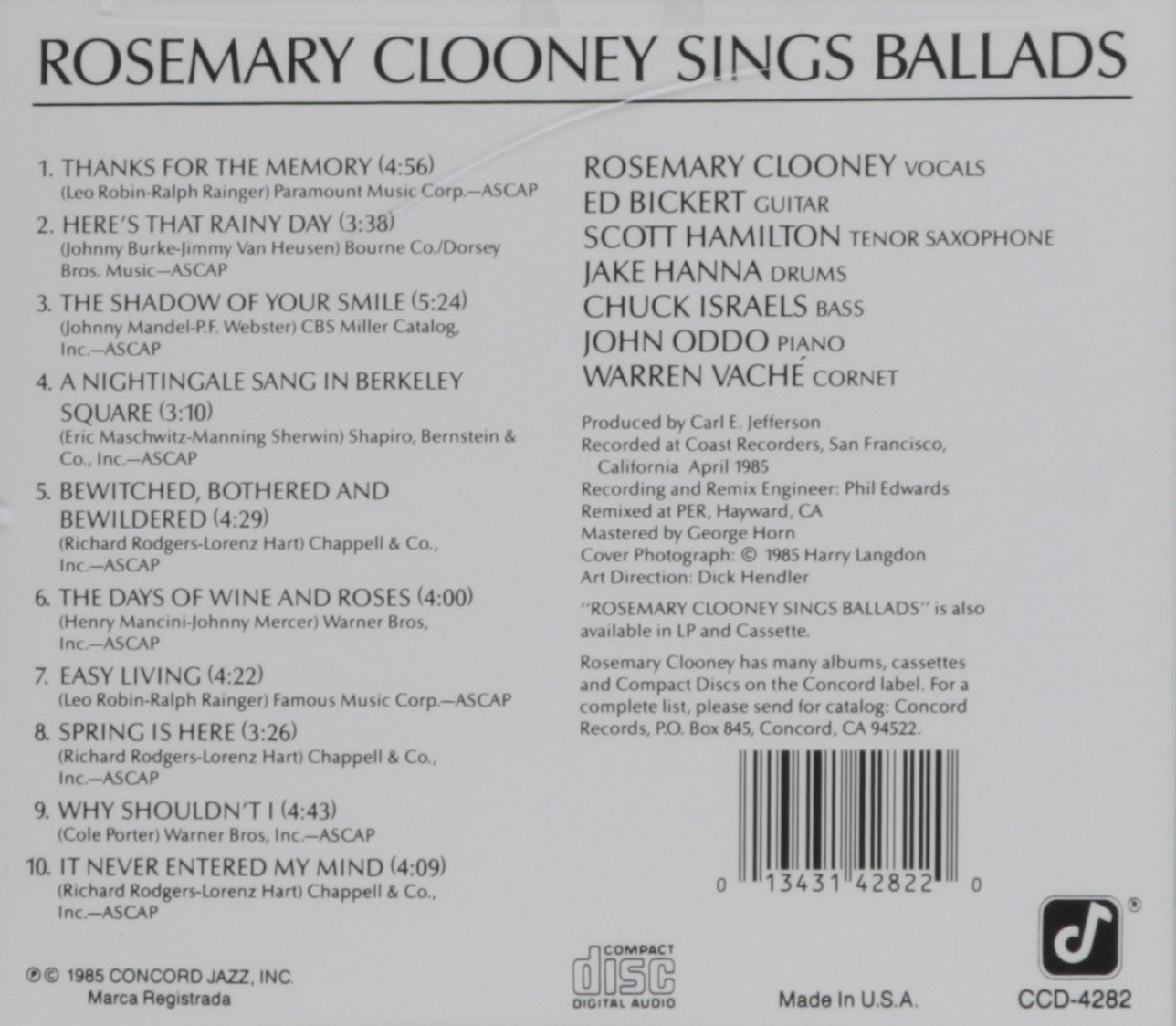 Rosemary Clooney-Sing Ballads