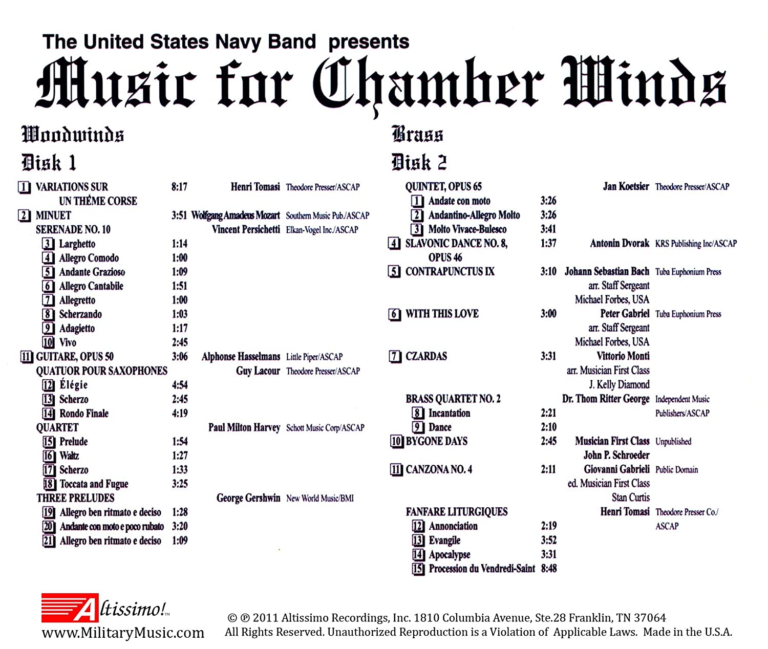 Music for Chamber Winds
