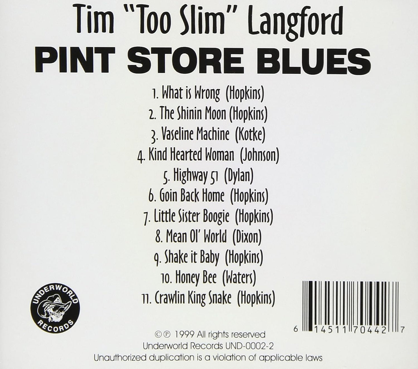 Tim Langford - Pint Store Blues