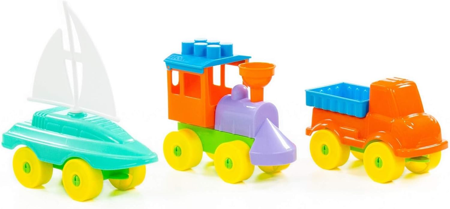 Polesie Polesie52360 Set-Young Traveller Construction Toy Set-23 Pieces, Multi Colour