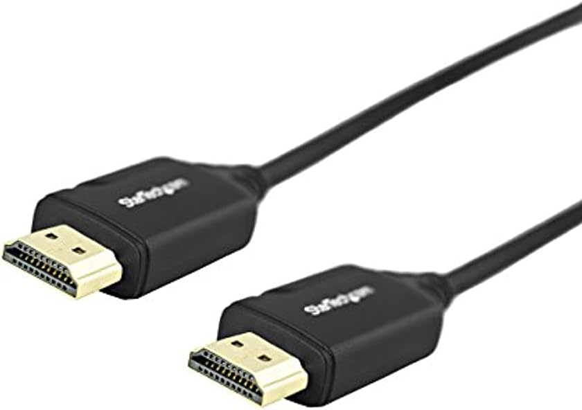 StarTech.com 1.6ft (50cm) Premium Certified HDMI 2.0 Cable with Ethernet - High Speed Ultra HD 4K 60Hz HDMI Cable HDR10 - HDMI Cord (Male/Male Connectors) - For UHD Monitors, TVs, Displays (HDMM50CMP