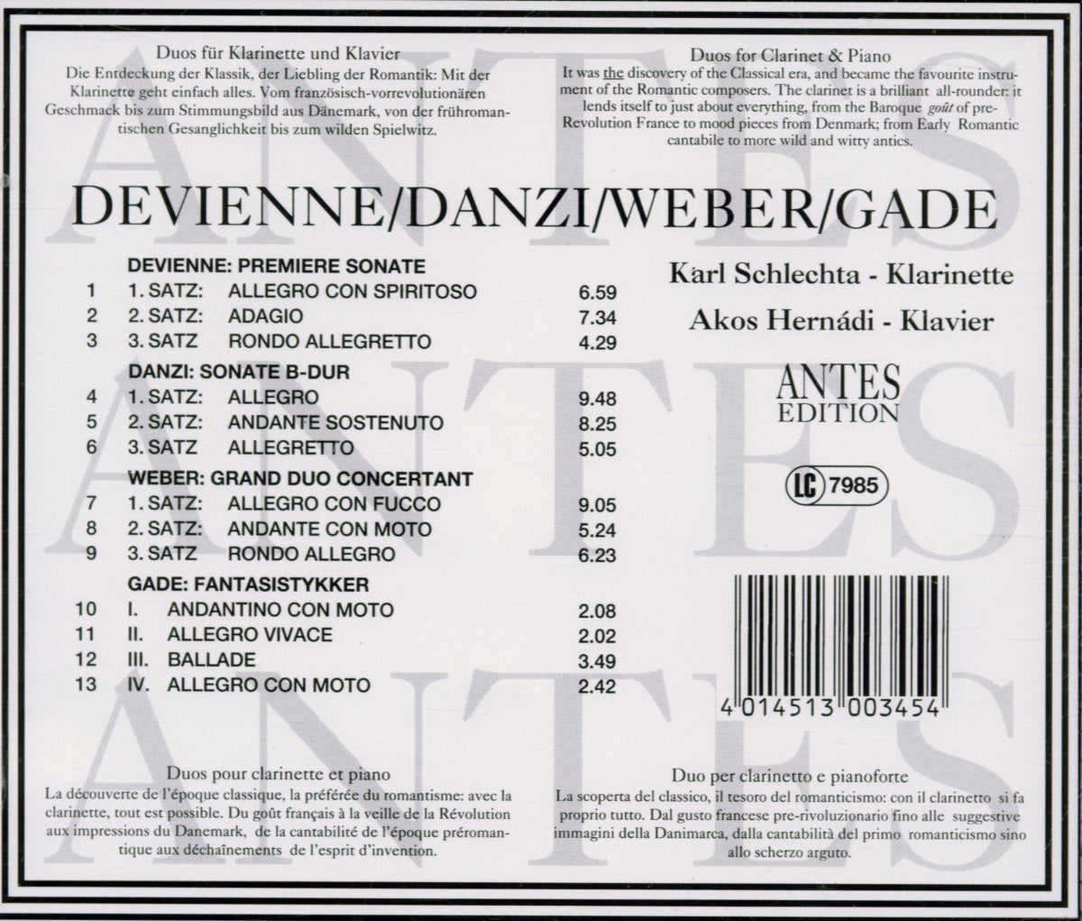 Works for Clarinet / Premiere Son / Son No 1