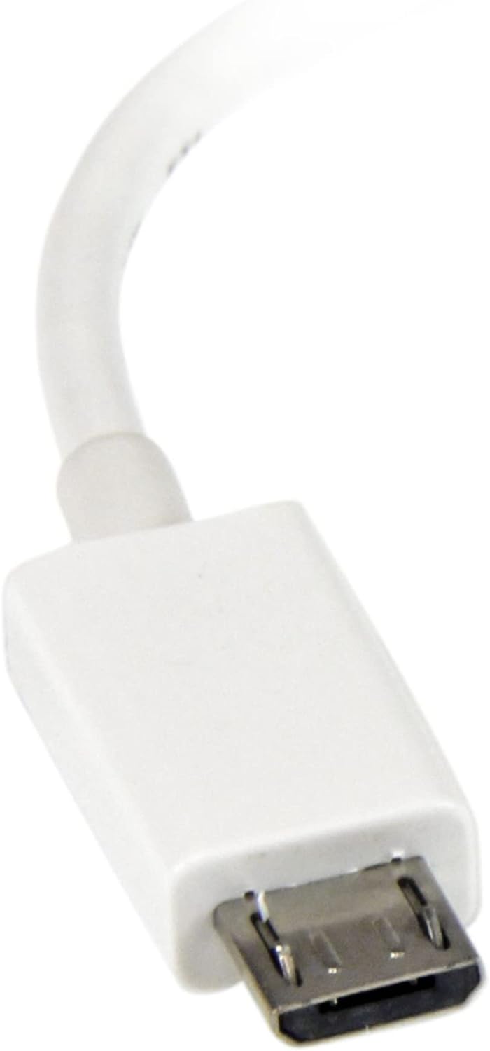 StarTech.com 5in White Micro USB to USB OTG Host Adapter M/F - Micro USB Male to USB A Female On-The-Go Host Cable Adapter - White (UUSBOTGW