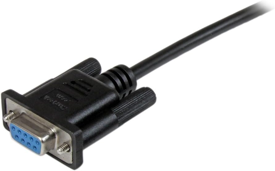 StarTech.com 1m Black DB9 RS232 Serial Null Modem Cable F/F - DB9 Female to Female - 9 pin RS232 Null Modem Cable - 1 meter, Black