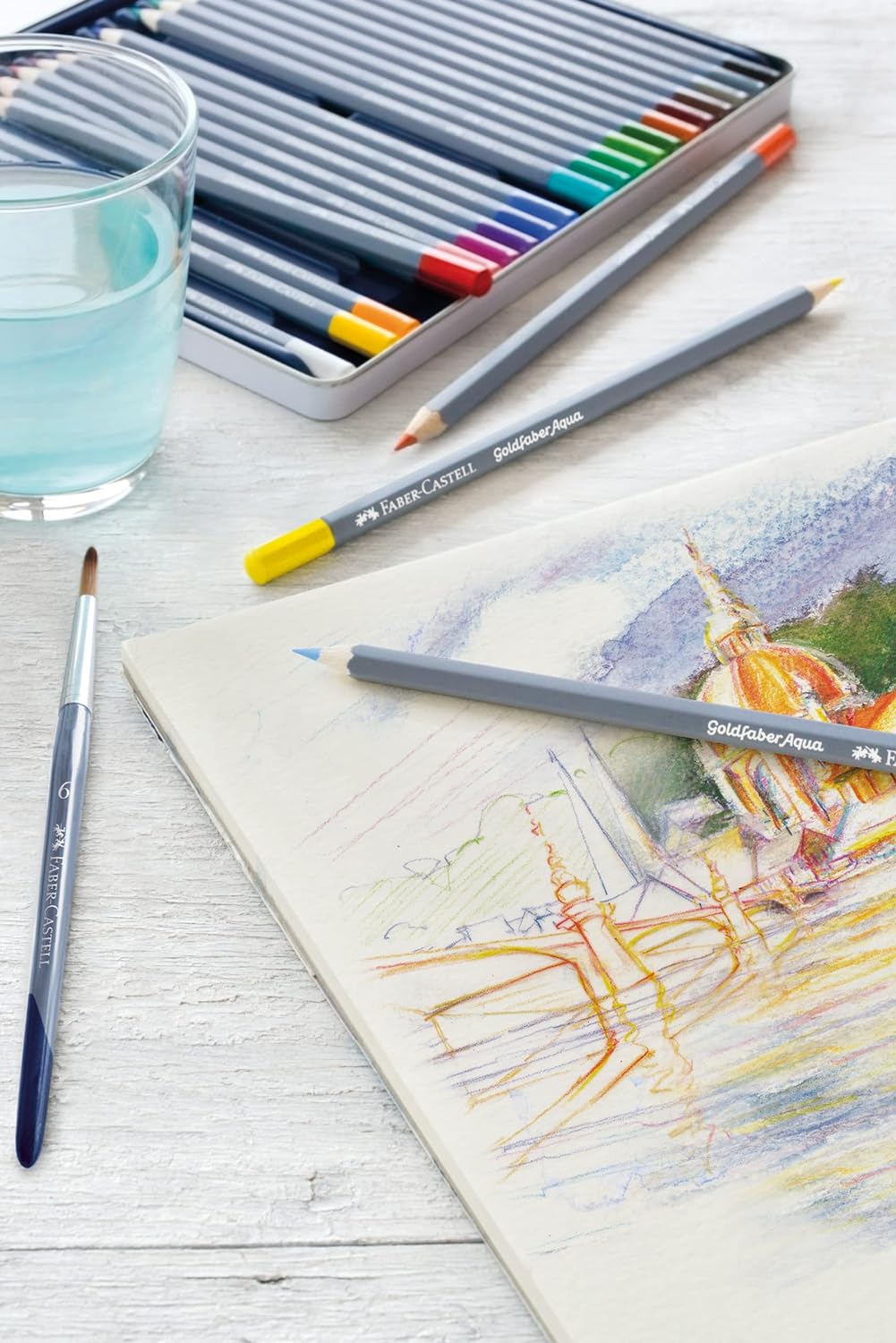 Goldfaber Aqua Watercolour Pencil in Metal Tin (Pack of 24
