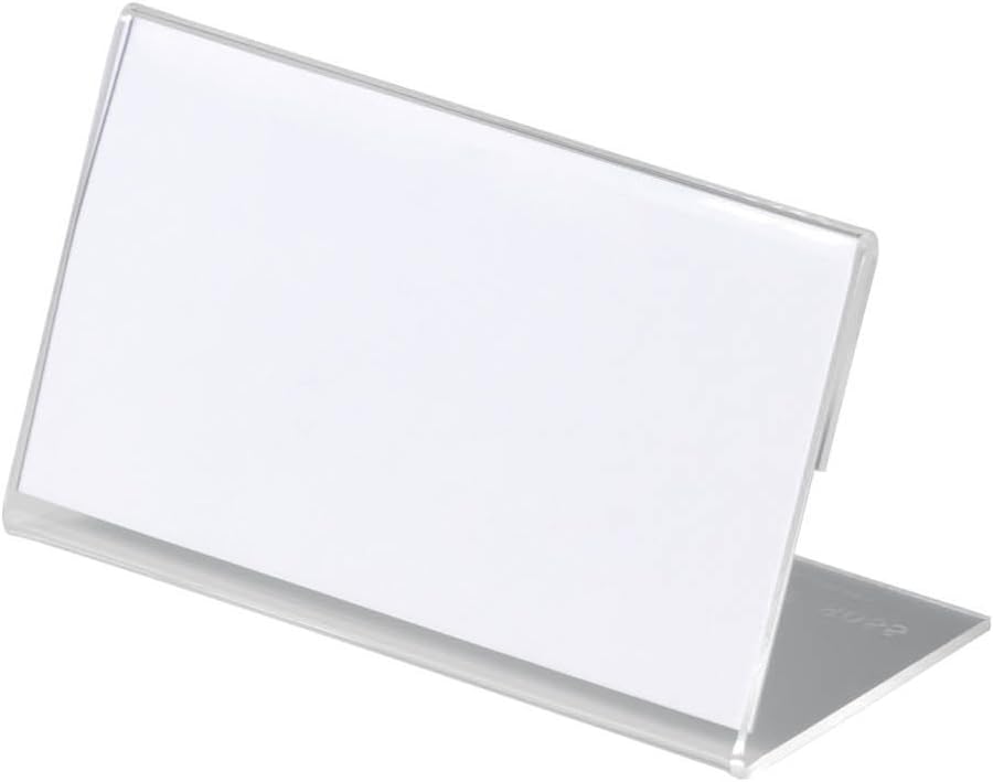 Durable 805519 Table Name Plate L-Stand (acrylic, 52 x 100 mm) 10-Piece, Transparent
