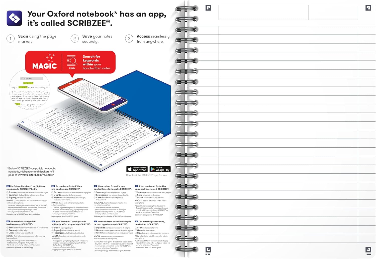 Oxford Office A5 Opaque Poly Cover Wirebound Notebook Narrow Ruled with Margin 180 Page including Repositionable Divider/Ruler, Assorted Colours, A5 Metallic