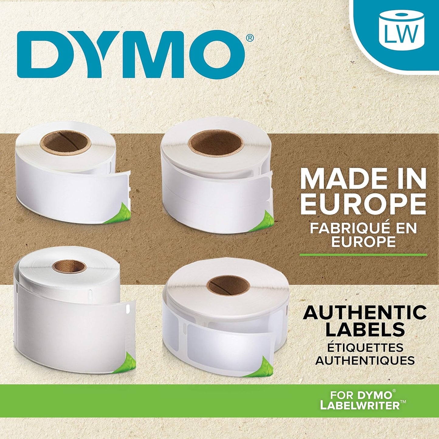 DYMO Authentic LabelWriter Large Address Labels | 36 mm x 89 mm | Roll of 260 | Black Print on White | for LabelWriter Label Makers