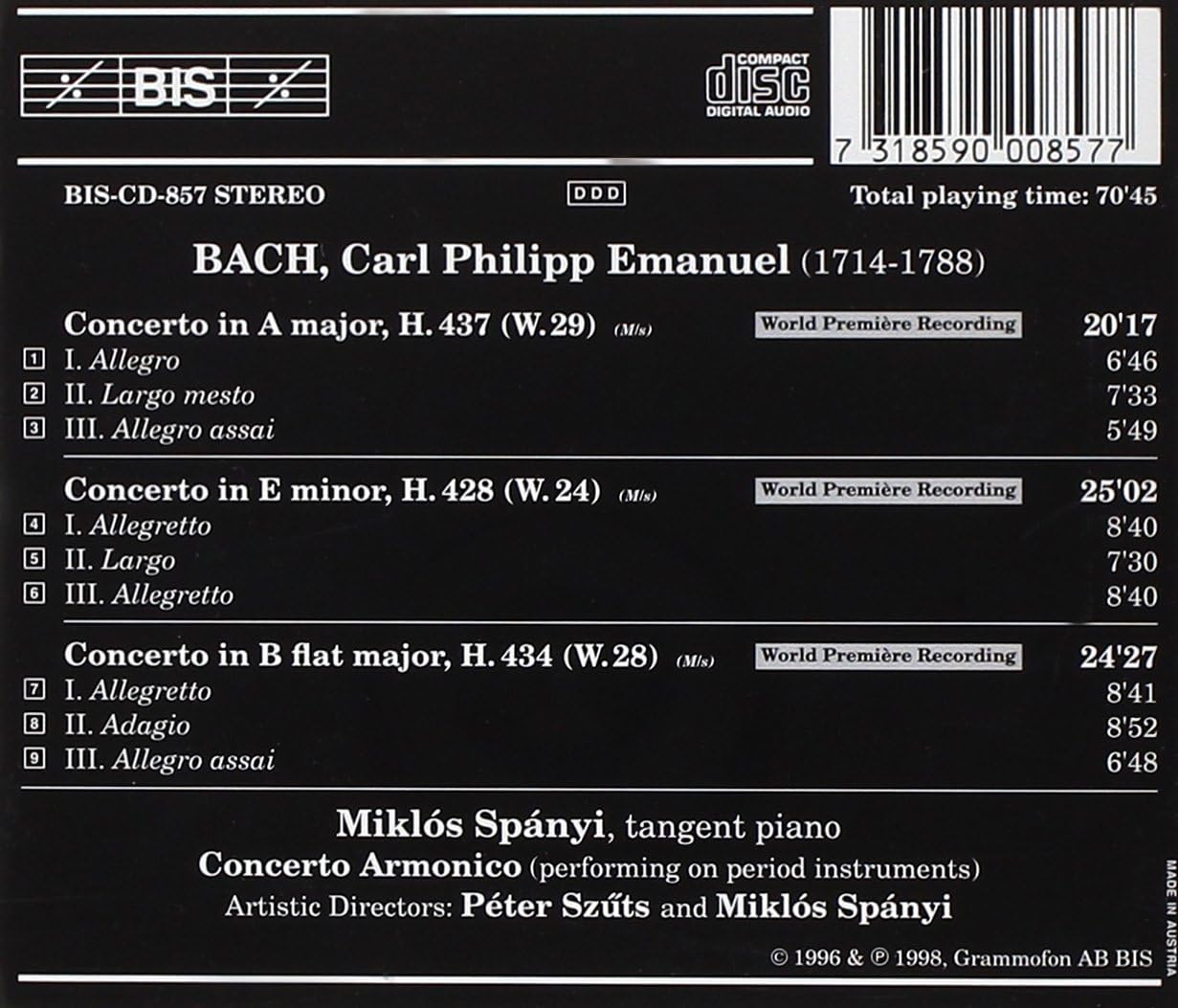Keyboard Concertos Vol. 7 (Szuts, Concerto Armonico, Spanyi)