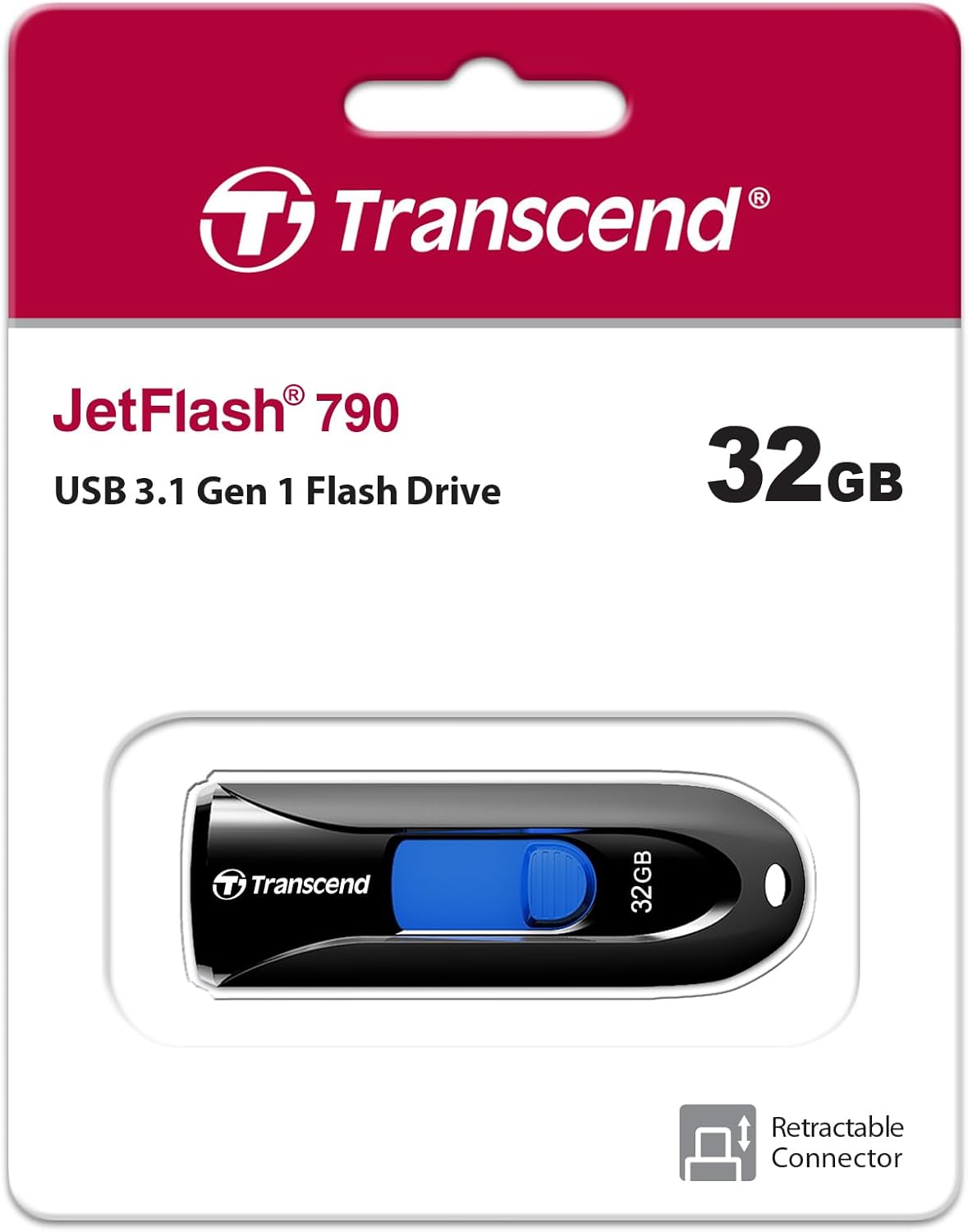 Transcend 32GB JetFlash 790 USB 3.1 Gen 1 Flash Drive (USB Stick) Black TS32GJF790K