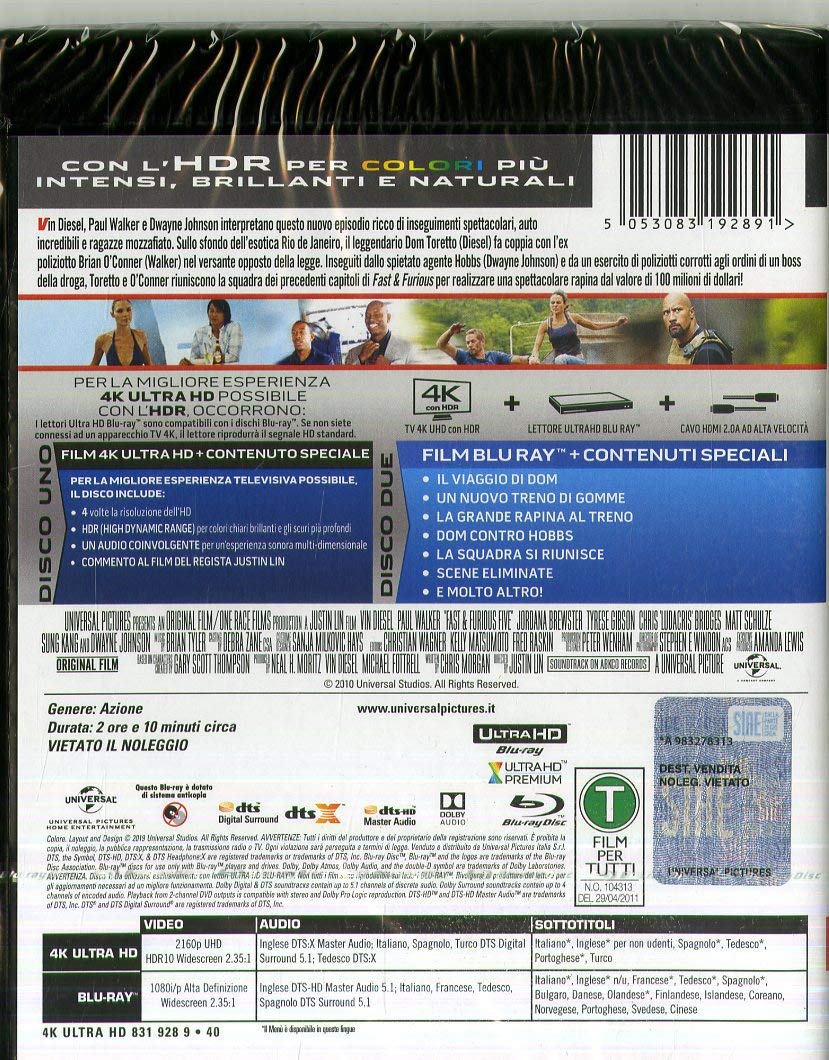 Fast And Furious 5 (4K Ultra-HD+Blu-Ray
