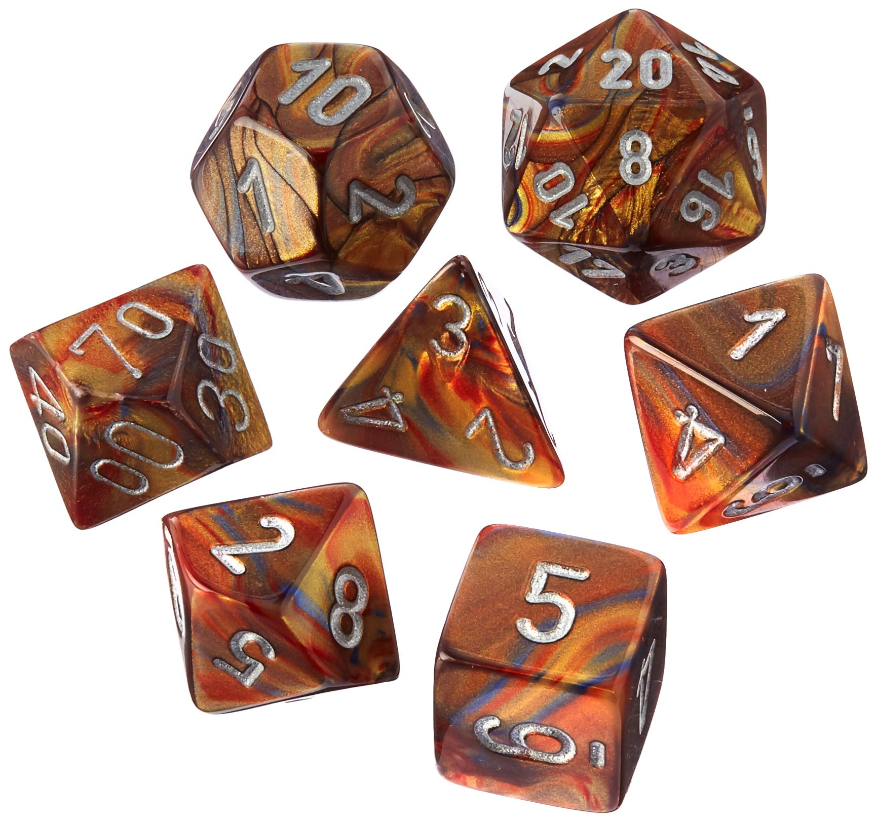 Chessex Dice: CHX27493 Lustrous Muttern-Set: Gold/Silver (7