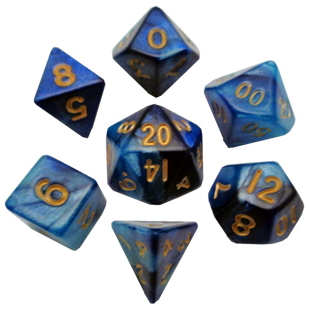 Dark Blue & Light Blue w/Gold (7)
